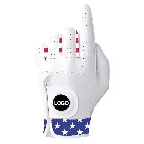 White glove with stars-and-stripes cuff and blank badge