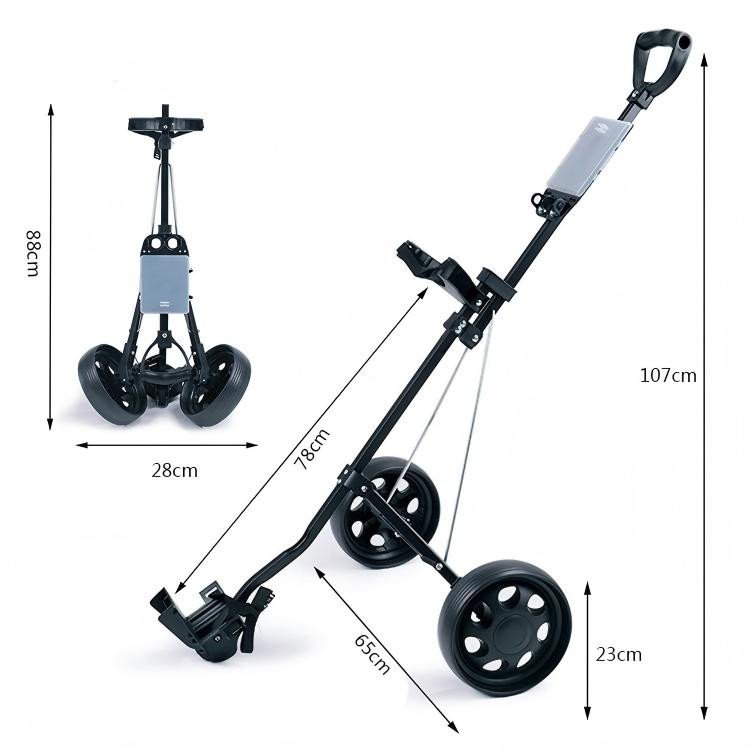 Rental-fleet cart dimension sheet, 107 cm handle