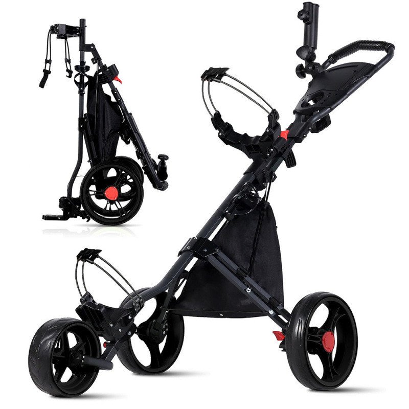 Compact-fold trolley, folded block shown beside the open cart
