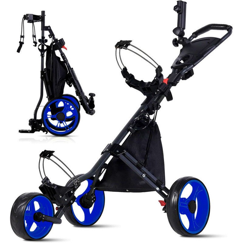 Blue-wheel variant folded flat and standing open