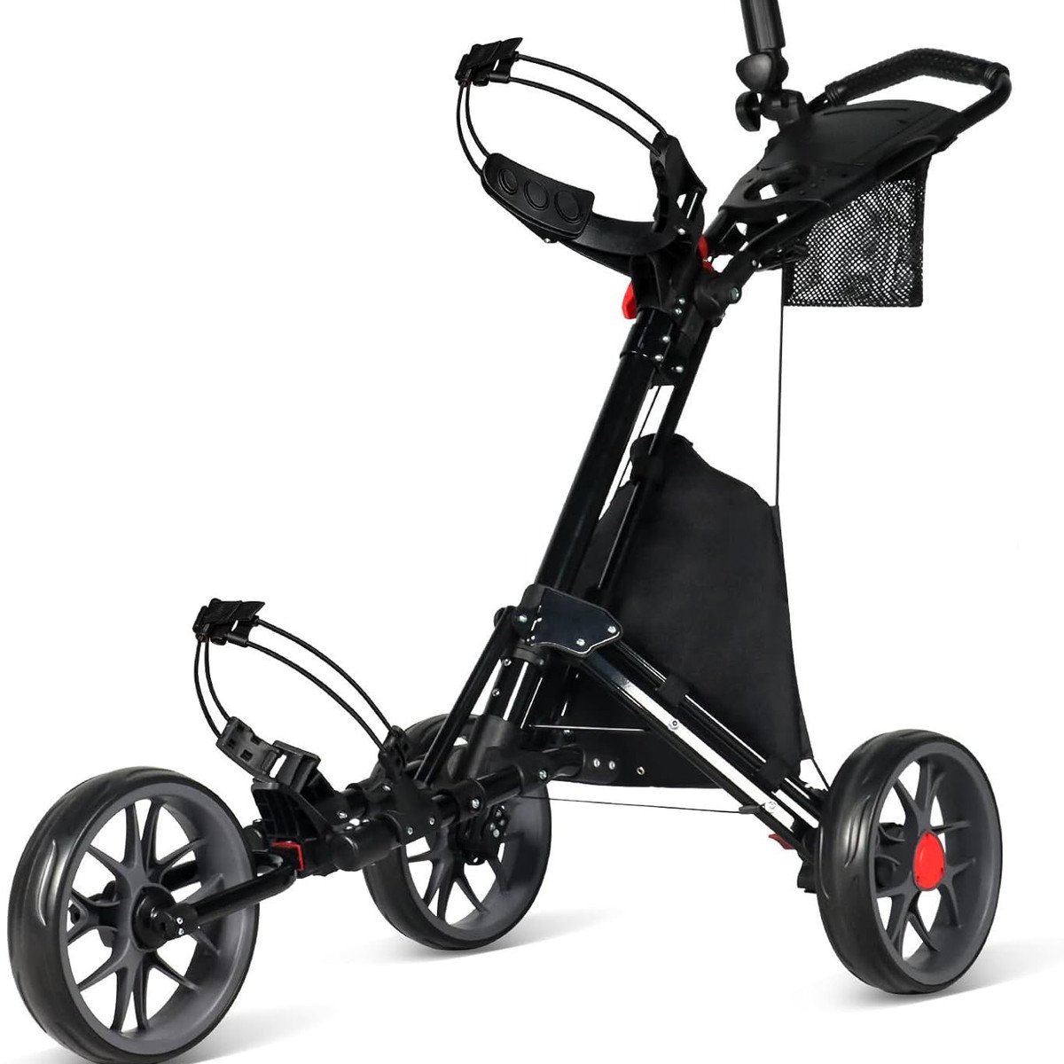 Black trolley with mesh basket and twin bag straps