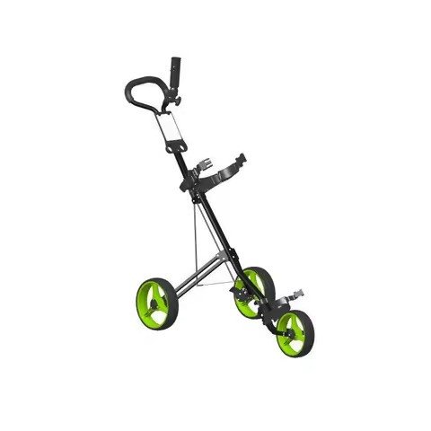 Silver frame with lime-green wheels