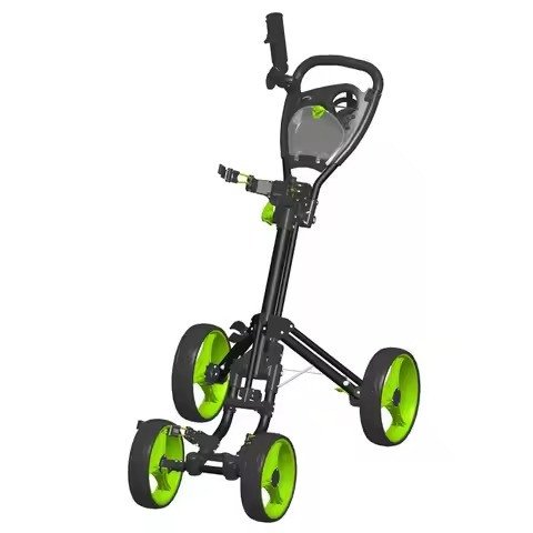 Black frame with lime wheels and drink holder